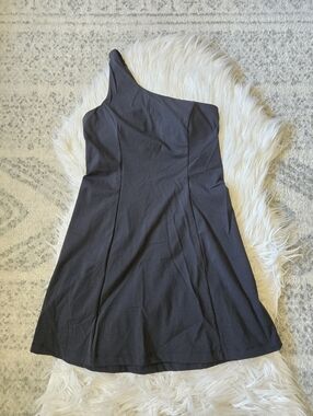 Outdoor Voices Black One Shoulder Exercise Dress